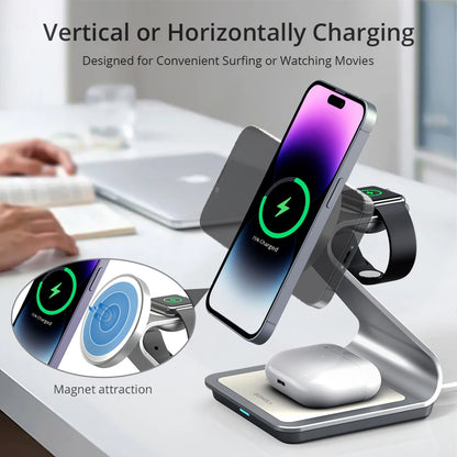 Magnetic 3 in 1 Wireless Charger for Apple