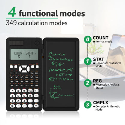 Mini Scientific Calculator with Writing Tablet