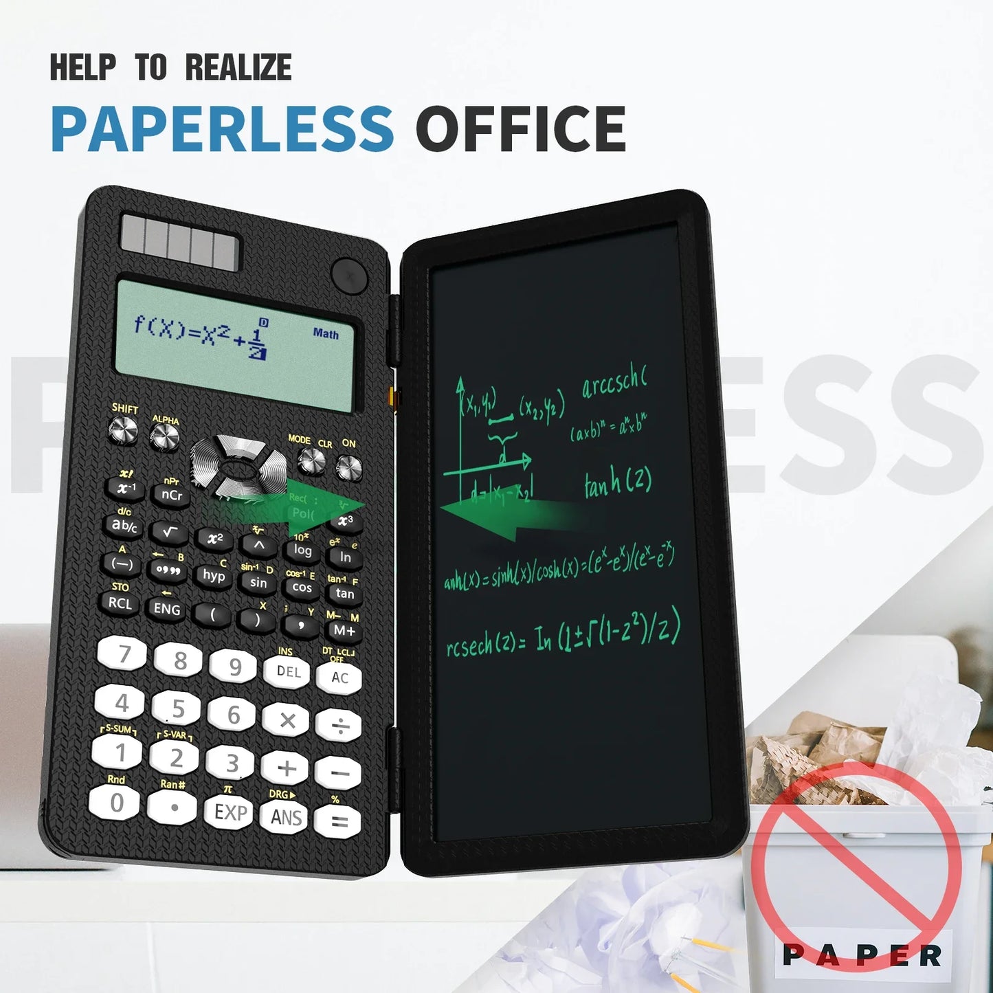 Mini Scientific Calculator with Writing Tablet