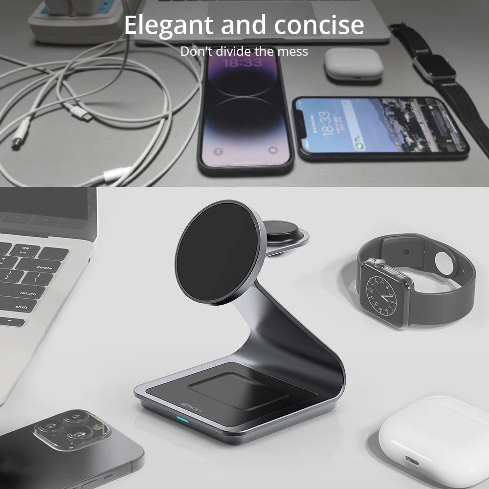 Magnetic 3 in 1 Wireless Charger for Apple