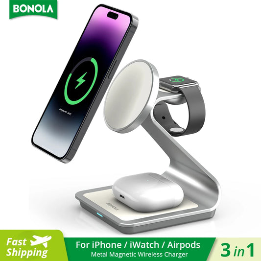 Magnetic 3 in 1 Wireless Charger for Apple