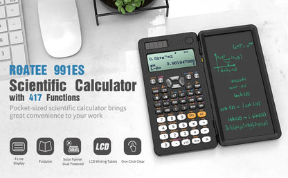 Mini Scientific Calculator with Writing Tablet